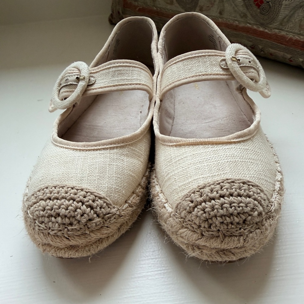 NWOT Bandolino Linen Crochet Toe Espadrille Mary Janes - 6.5 - Picture 7 of 10